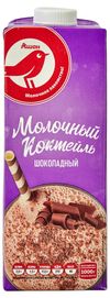 Коктейль молочный АШАН Красная птица шоколадный 1,5% БЗМЖ, 1 л