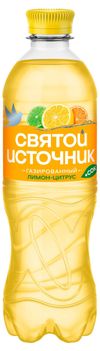 Напиток газированный Святой Источник Вода + сок Лимон Цитрус, 0,5 л