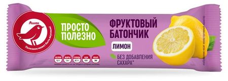 Батончик фруктовый АШАН Красная птица с лимоном, 30 г