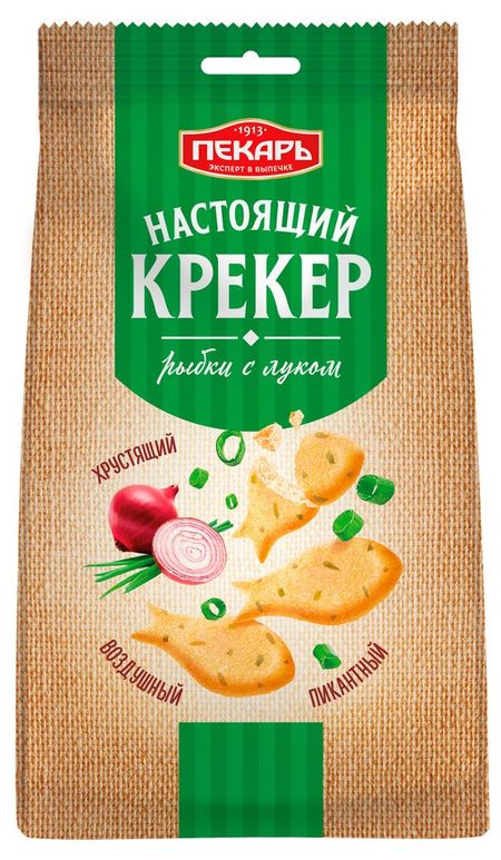 Крекеры Пекарь рыбки с луком, 220 г