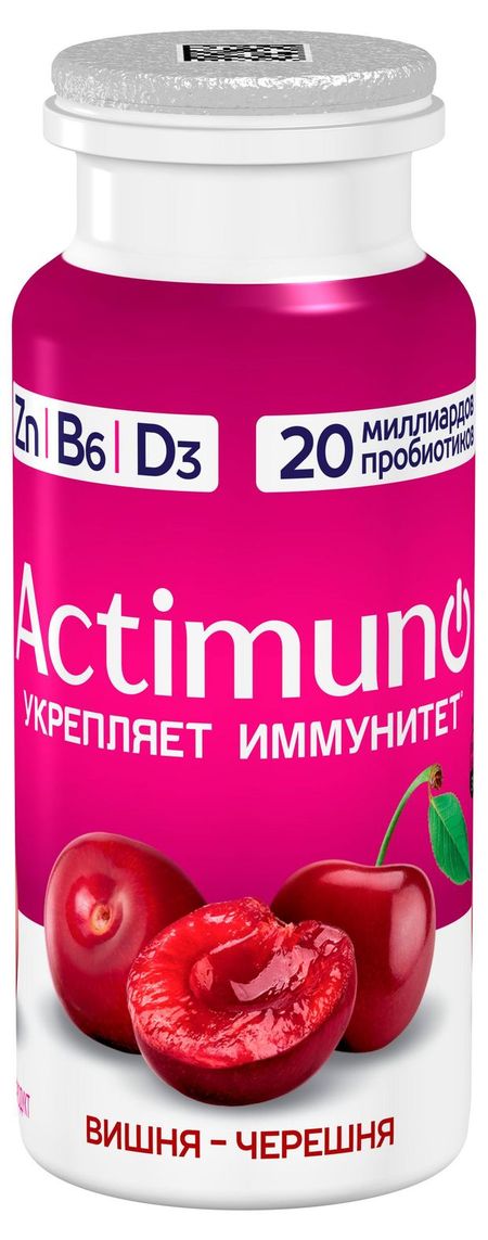 Продукт кисломолочный Actimuno Вишня Черешня 1,5%, 95 г
