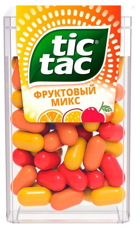 Драже Tic Tac Фруктовый микс со вкусом вишни апельсина и маракуйи, 16 г