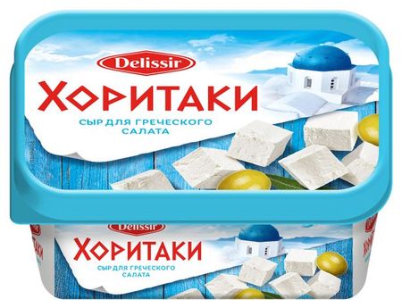 Сыр рассольный плавленый Delissir Хоритаки для греческого салата 30% БЗМЖ, 350 г