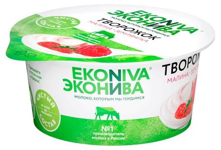 Творожок ЭкоНива с малиной и земляникой 5% БЗМЖ, 125 г