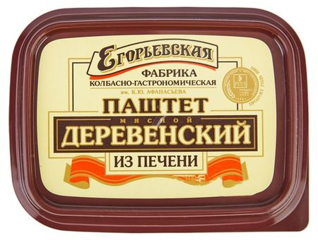 Паштет из свиной и говяжьей печени Егорьевская КГФ Деревенский, 150 г