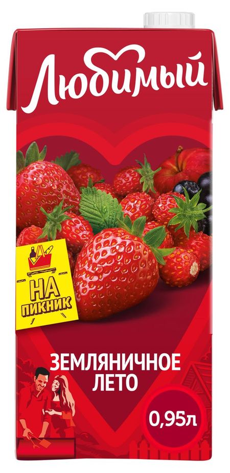 Напиток Любимый яблоко черноплодная рябина клубника земляника, 950 мл