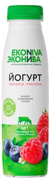 Йогурт питьевой ЭкоНива с черникой и малиной 2,5% БЗМЖ, 300 г