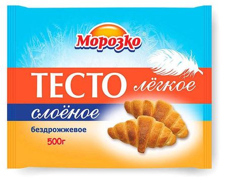 Тесто замороженное слоеное Морозко легкое бездрожжевое, 500 г