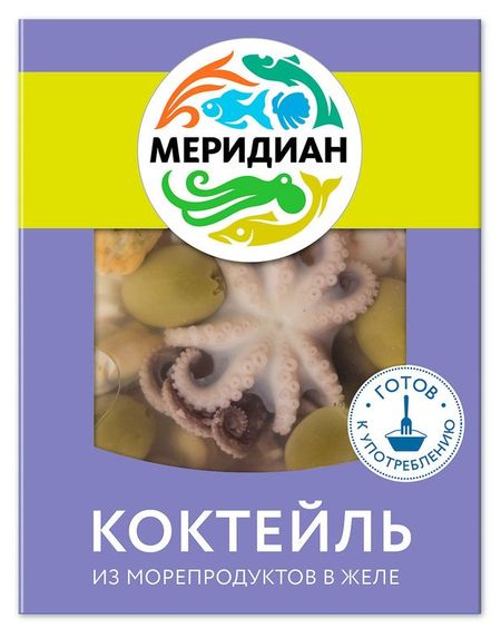 Коктейль из морепродуктов Меридиан в желе, 200 г