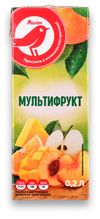 Нектар АШАН Красная птица мультифрукт, 200 мл