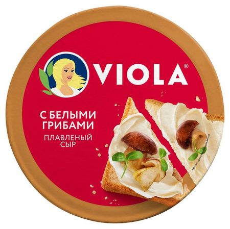Сыр плавленый Viola с белыми грибами треугольники БЗМЖ, 130 г