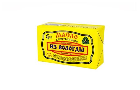 Масло сливочное Из Вологды Крестьянское 72,5%, 180 г