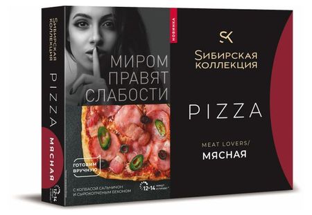 Пицца Sибирская Коллекция Meat Lovers мясная с беконом и колбасой сальчичон, 420 г