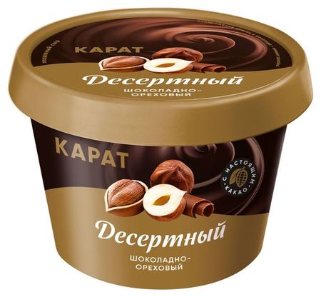 Сыр десертный плавленый КАРАТ Шоколадно-ореховый с какао 30% БЗМЖ, 230 г