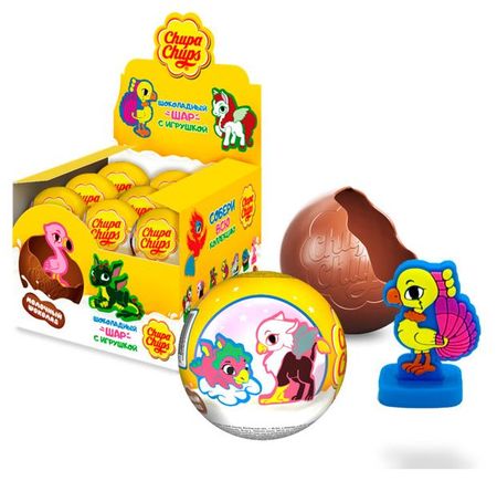 Шоколадный шар Chupa Chups с игрушкой внутри в ассортименте, 20 г