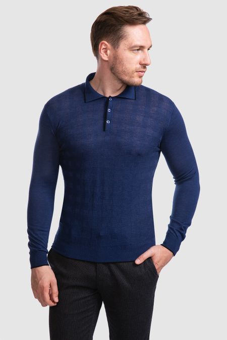 Поло с длинным рукавом из шерсти и шелка 4500₽