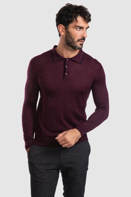 Поло с длинным рукавом из шерсти 3799₽