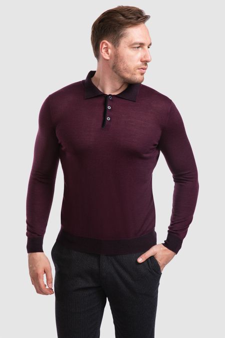 Поло с длинным рукавом из шерсти 3499₽