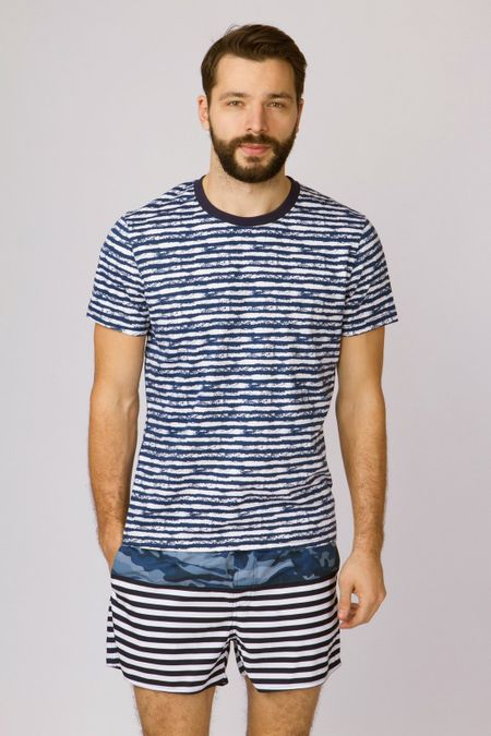 Футболка из хлопка в полоску 750₽