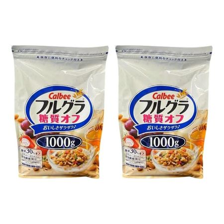 [2 пакетика] Calbee Full Grass Carbohydrate Off 1000 г x 2 пакетика Зерновые хлопья для завтрака