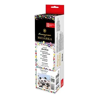 Алмазная мозаика "Панда в цвнетах" 20*25 см