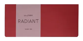 Планинг дат. 2025г. 64л "Radiant" красный, настольный, иск.кожа, интегр.переплет, термотиснение, покрытие Soft Touch, тонир.блок, ляссе, инд.уп