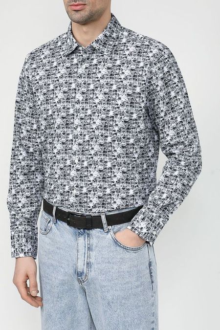 Хлопковая рубашка с принтом BOSS 3890₽