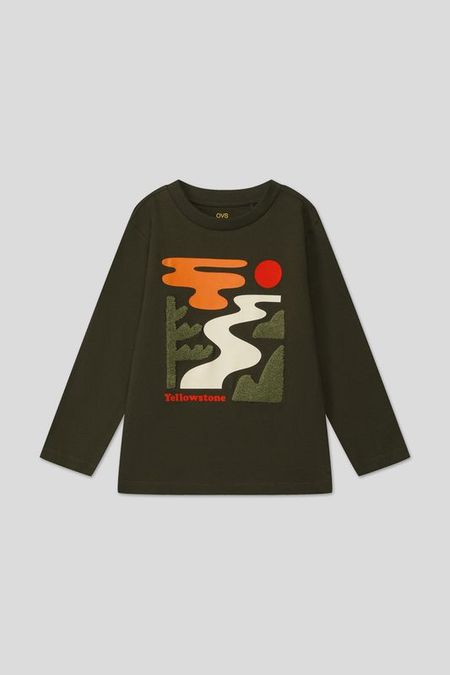 Лонгслив хлопковый с принтом OVS 530₽