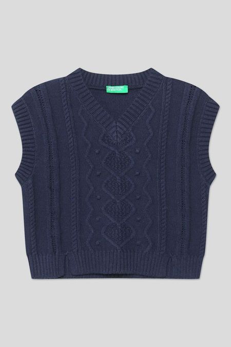 Жилет вязаный с узором Benetton 2790₽