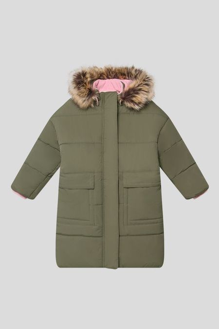 Пальто утепленное с мехом на капюшоне Kerry 16192₽