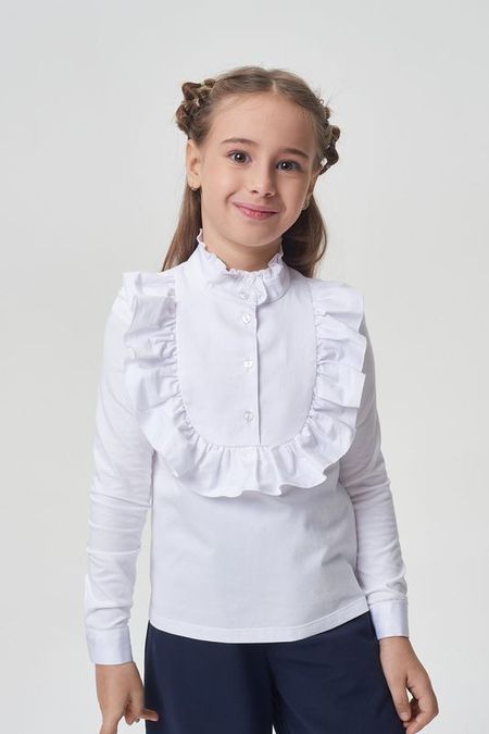 Блуза хлопковая с оборками на груди Choupette 2775₽