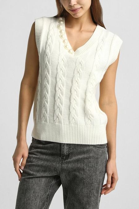 Жилет из смесовой шерсти с декором BELUCCI 4717₽