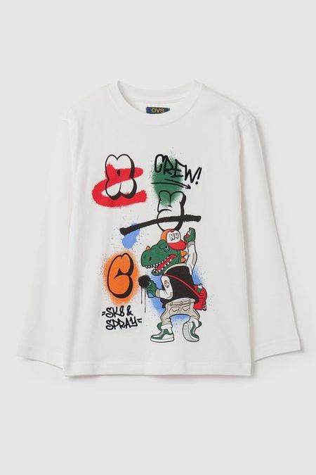 Лонгслив хлопковый с принтом OVS 1040₽