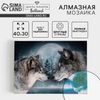 Алмазная мозаика с полным заполнением на холсте «Волки», 30 х 40 см