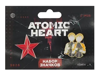 Набор значков Atomic heart Атомная Близняшка (металл) (2 шт)