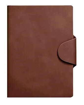 Ежедневник недат. А5 136л "Snap book" коричневый, 7Б, тв.переплет, иск.кожа, термотиснение, магнит.клапан, скругл.углы, офсет, ляссе, инд.уп