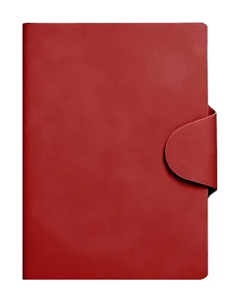 Ежедневник недат. А5 136л "Snap book" красный, 7Б, тв.переплет, иск.кожа, термотиснение, магнит.клапан, скругл.углы, офсет, ляссе, инд.уп