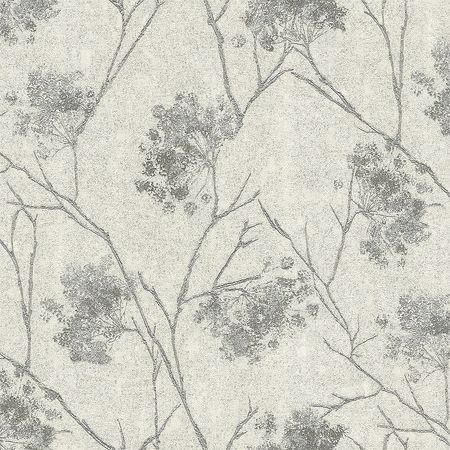 Обои Emiliana Parati Damasco Reale 73422 Винил на флизелине 1061005 БежевыйСерыйСеребряный ЛистьяЦветы 11200₽