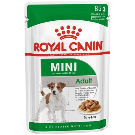 Royal Canin Mini Adult влажный корм для собак мелких пород от 10 месяцев кусочки в соусе в паучах - 85 г 2192₽