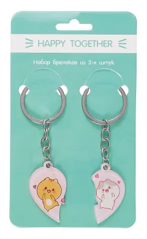 Брелоки парные Happy Together Kawaii Котики (акрил) (2 шт) (12-15521-P5)