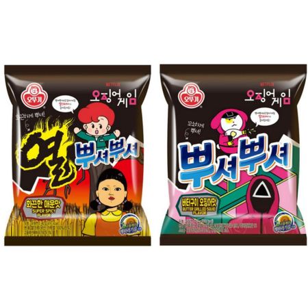 [Ottogi] Кальмаровая дичь Ppushu Ppushu 90г 2 вида(Вкус кальмара, жареного на сливочном масле,Очень острый вкус) Buttergrilledsquid flavor