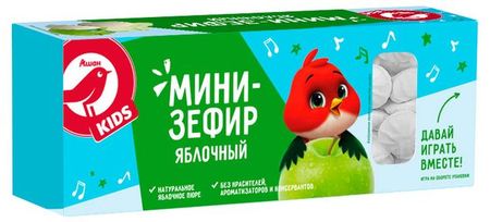 Мини-зефир АШАН Красная птица Kids яблочный, 150 г