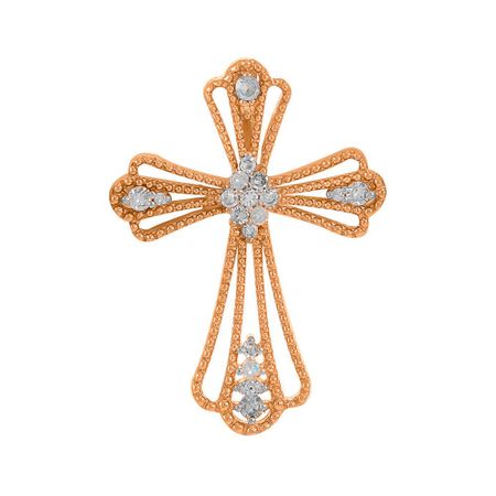 Золотая подвеска Крест с бриллиантами 28990₽