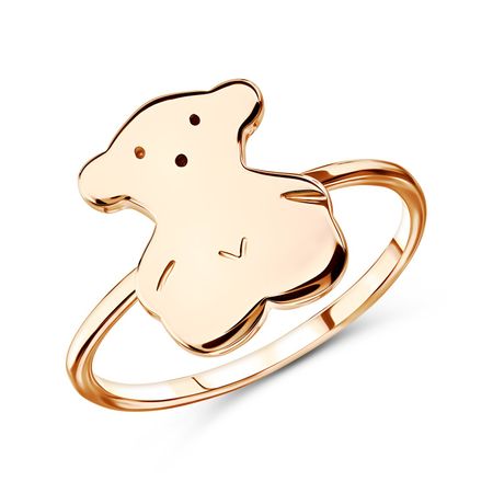 Серебряное детское кольцо Мишка с позолотой 249₽