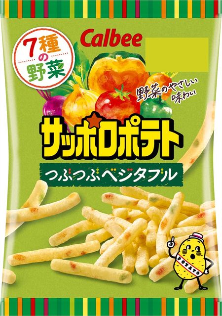 [Картофель Саппоро] Картофель Calbee Sapporo Tube Vegetables 24 г x 24 пакета Шпинат Морковь Зеленый перец Тыква Помидор Лук Красная свекла зелёный