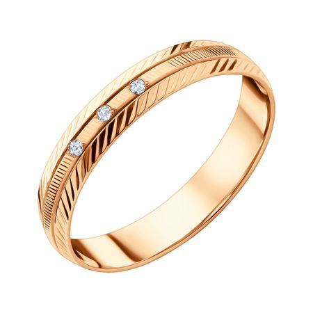 Золотое обручальное кольцо с фианитами 4 мм 44330₽
