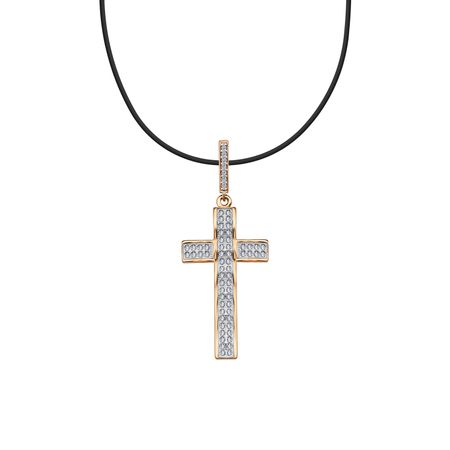Серебряная подвеска Крест с фианитами и позолотой 1590₽