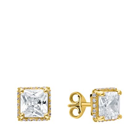 Серебряные серьги с фианитами и позолотой 2290₽