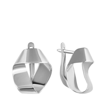 Серебряные серьги Лента с родированием 2190₽