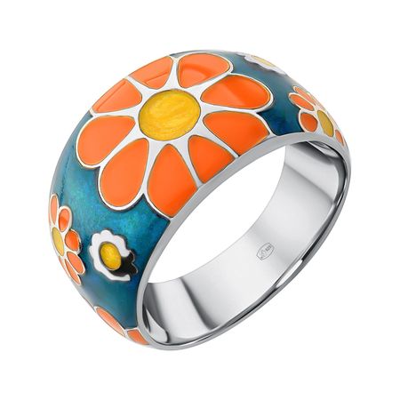 Серебряное кольцо с эмалью 1900₽